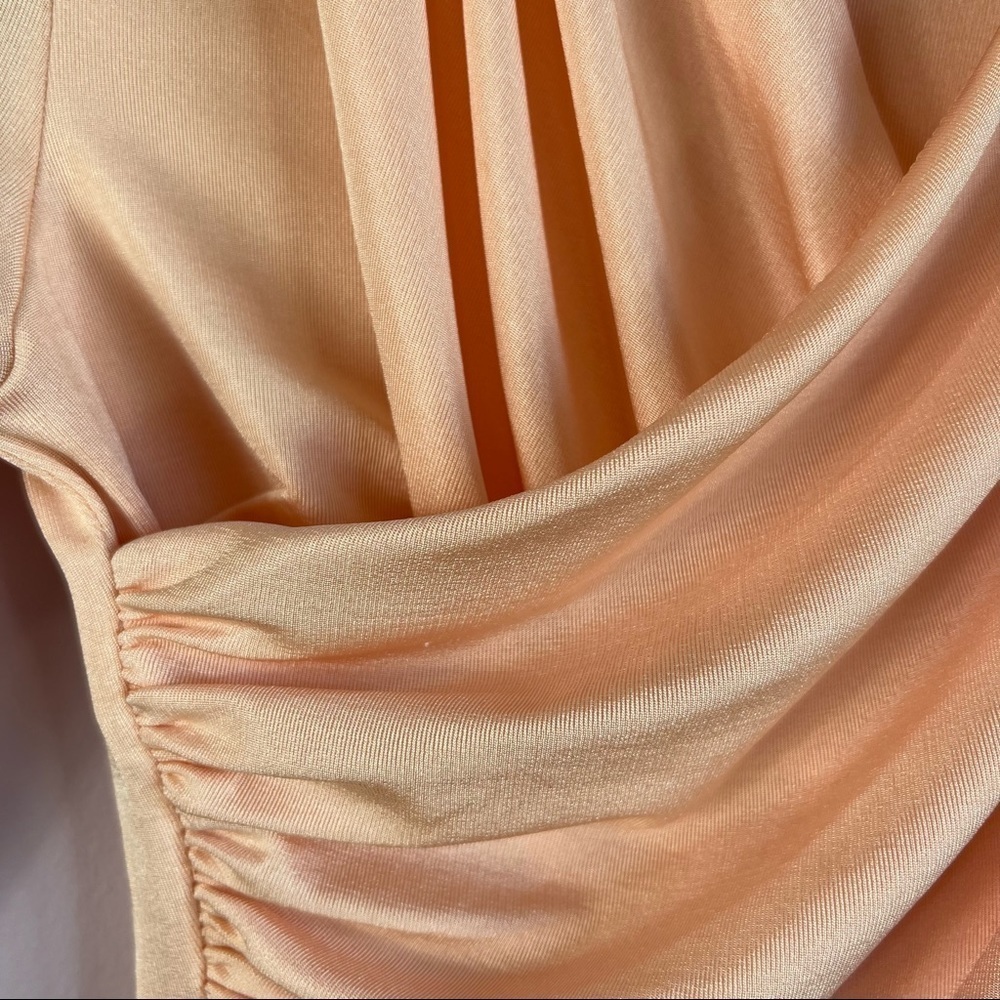 SIGNIFICANT OTHER Arta Long Sleeve Wrap Peach Crop Top Size US 2 Sold Out Online - Picture 9 of 15